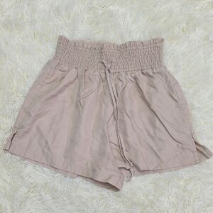 Abercrombie & Fitch High Waist Linen Cream Shorts